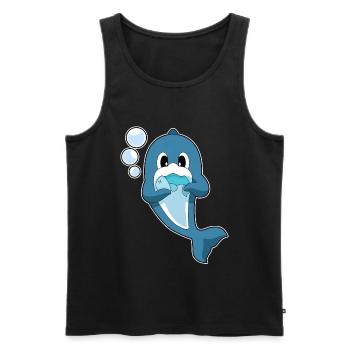 Dolphin Fish - Men's Premium Organic Tank Top - black - Front - AI Model Male 178 light (178cm)