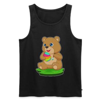 Bear Easter Paint - Men's Premium Organic Tank Top - black - Front - Michal (187cm)