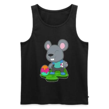 Mouse Easter Easter Egg - Men's Premium Organic Tank Top - black - Front - Michal (187cm)