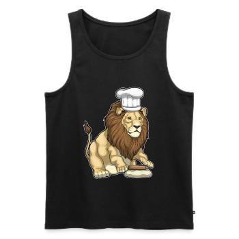 Pâtisserie Lion Baker Rouleau à pâtisserie - Débardeur bio Premium Homme - noir - Devant - Michal (187cm)