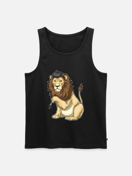 Lion Painter Brush Painting - Men's Premium Organic Tank Top - black