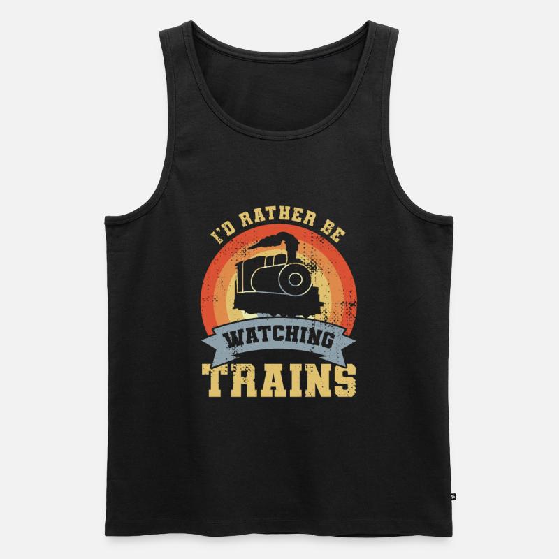 Lustiges Eisenbahner - Männer Premium Bio Tank Top - Schwarz