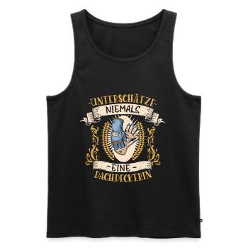 Dachdeckerin Design lustiges Vintage Geschenk - Männer Premium Bio Tank Top - Schwarz - Vorne - Michal (187cm)