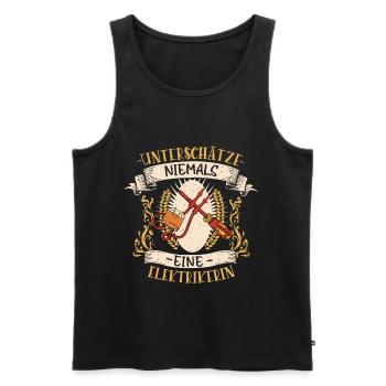 Elektrikerin Beruf Design lustiges Geschenk - Männer Premium Bio Tank Top - Schwarz - Vorne - Michal (187cm)