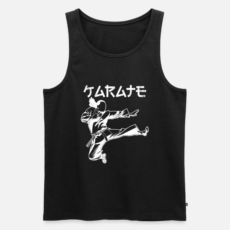 Karateka - Männer Premium Bio Tank Top - Schwarz