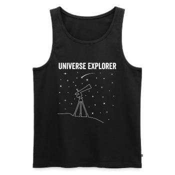 Universe Explorer Astrophotography Passion - Men's Premium Organic Tank Top - black - Front - AI Model Male 178 light (178cm)