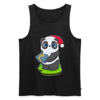 Forfait Noël Panda - Débardeur bio Premium Homme - noir - Devant - Michal (187cm)