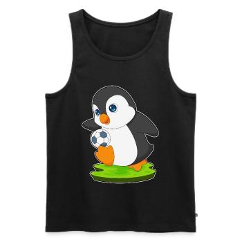 Pinguin Fußballspieler Fußball - Männer Premium Bio Tank Top - Schwarz - Vorne - AI Model Male 178 light (178cm)