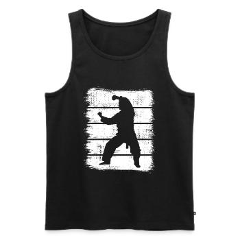 Karateka Sketch - Men's Premium Organic Tank Top - black - Front - AI Model Male 178 light (178cm)