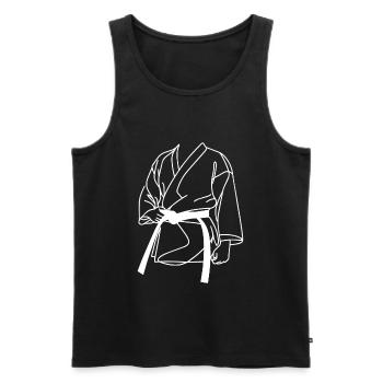 Karateka Sketch - Men's Premium Organic Tank Top - black - Front - AI Model Male 178 light (178cm)