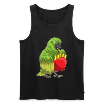 Papagei Pommes frites - Männer Premium Bio Tank Top - Schwarz - Vorne - AI Model Male 178 light (178cm)
