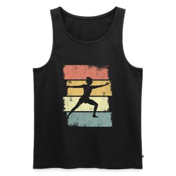Yogini Sketch - Men's Premium Organic Tank Top - black - Front - AI Model Male 178 light (178cm)