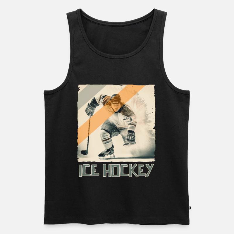 Eishockeyspieler Eishockey - Männer Premium Bio Tank Top - Schwarz