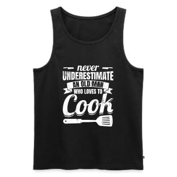 Cook Grandfather - Men's Premium Organic Tank Top - black - Front - AI Model Male 178 light (178cm)