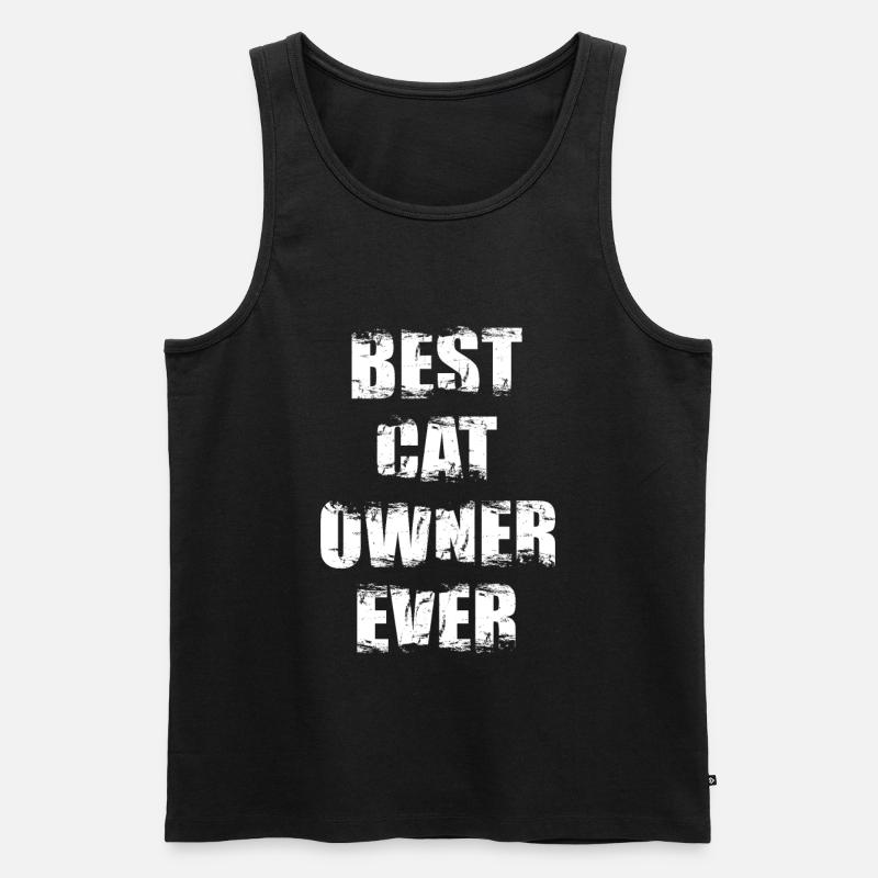 Beste Katzenhalterin - Männer Premium Bio Tank Top - Schwarz