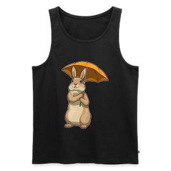 Bunny Umbrella - Men's Premium Organic Tank Top - black - Front - Michal (187cm)