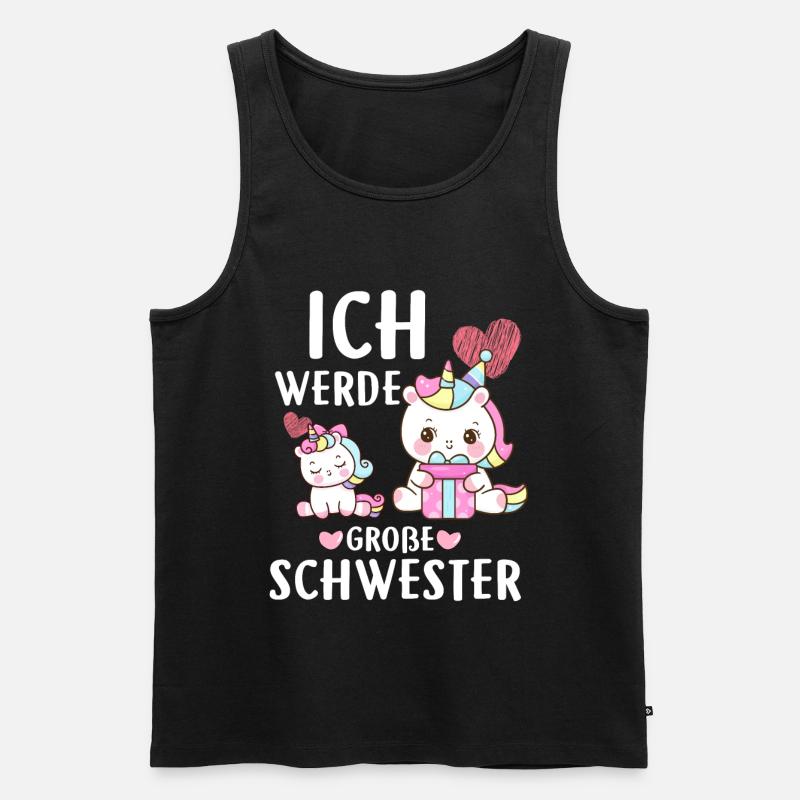 Ich Werde Eine Große Schwester - Männer Premium Bio Tank Top - Schwarz