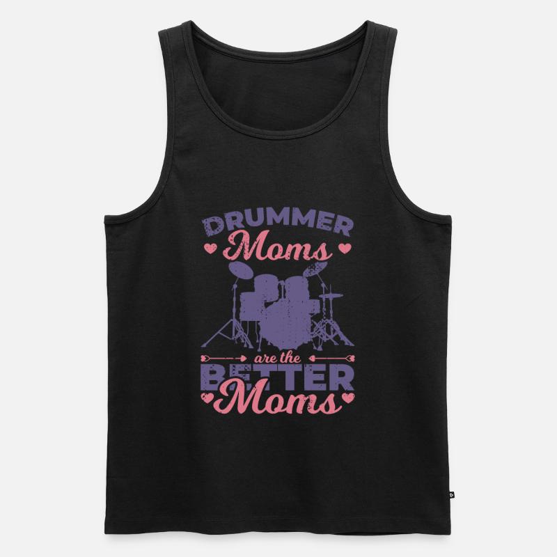 Drummer Mama - Männer Premium Bio Tank Top - Schwarz