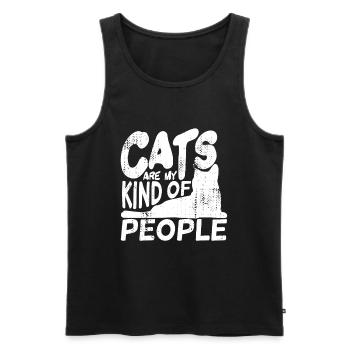 Les chats, c’est mon genre de personnes - Débardeur bio Premium Homme - noir - Devant - Michal (187cm)