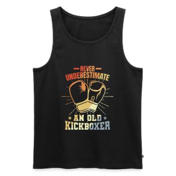 Kickboxer Grandfather - Men's Premium Organic Tank Top - black - Front - Michal (187cm)