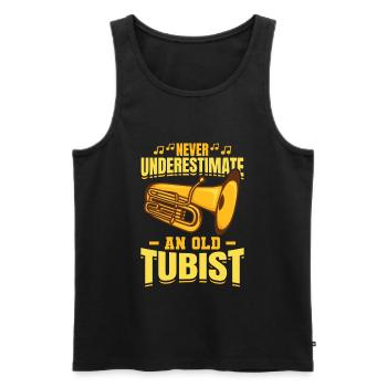 Grand-père tuba - Débardeur bio Premium Homme - noir - Devant - Michal (187cm)