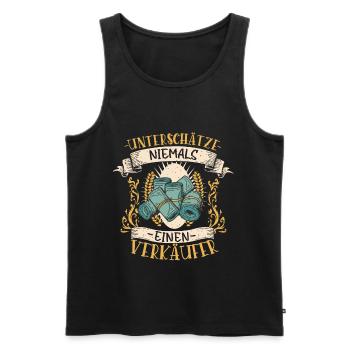 Verkäufer Lustiges Geschenk Beruf Kundenliebe - Männer Premium Bio Tank Top - Schwarz - Vorne - Michal (187cm)