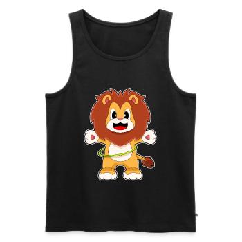 Gymnastique d’entraînement Lion Fitness Hoop - Débardeur bio Premium Homme - noir - Devant - Michal (187cm)