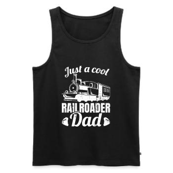 Eisenbahn Vater - Männer Premium Bio Tank Top - Schwarz - Vorne - Michal (187cm)