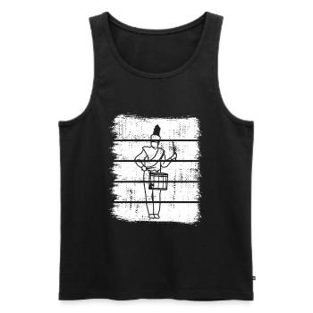 Drummer Sketch - Men's Premium Organic Tank Top - black - Front - AI Model Male 178 light (178cm)