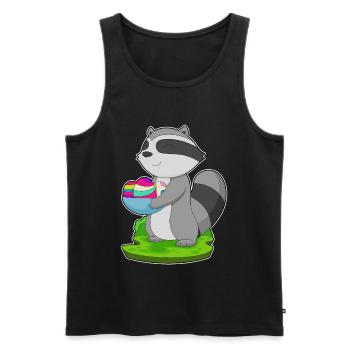 Waschbär Ostern Ostereier - Männer Premium Bio Tank Top - Schwarz - Vorne - Michal (187cm)