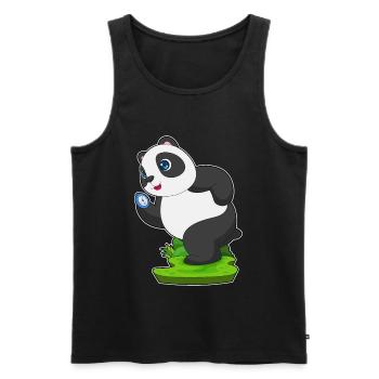 Panda Jogger Jogging Sport - Débardeur bio Premium Homme - charbon - Devant - Alexander (188cm)