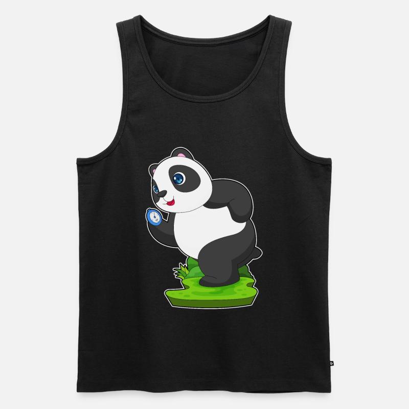 Panda Jogger Chronomètre Jogging - Débardeur bio Premium Homme - noir