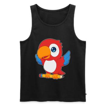Parrot Pupil Pencil School - Men's Premium Organic Tank Top - black - Front - Michal (187cm)