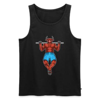 Taurus Bodybuilder Pull-Ups Musculation - Débardeur bio Premium Homme - noir - Devant - Michal (187cm)