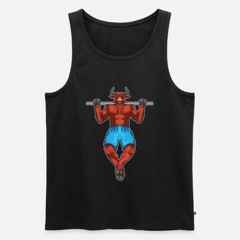 Taurus Bodybuilder Pull-Ups Musculation - Débardeur bio Premium Homme - noir