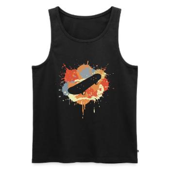 Skateboard Zeichnung - Männer Premium Bio Tank Top - Schwarz - Vorne - AI Model Male 178 light (178cm)
