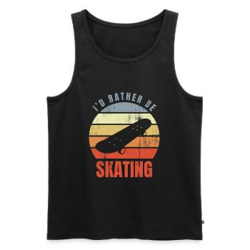 I'd Rather Be Skating - Männer Premium Bio Tank Top - Schwarz - Vorne - Michal (187cm)