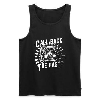 Bringing back the past - Men's Premium Organic Tank Top - black - Front - AI Model Male 178 light (178cm)