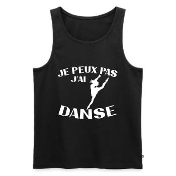 Je peux pas j ai Danse - Débardeur bio Premium Homme - noir - Devant - Michal (187cm)