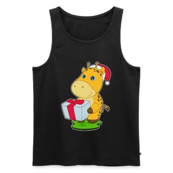 Forfait Noël girafe - Débardeur bio Premium Homme - noir - Devant - Michal (187cm)
