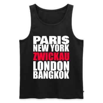 Zwickau Stadt - Männer Premium Bio Tank Top - Schwarz - Vorne - AI Model Male 178 light (178cm)
