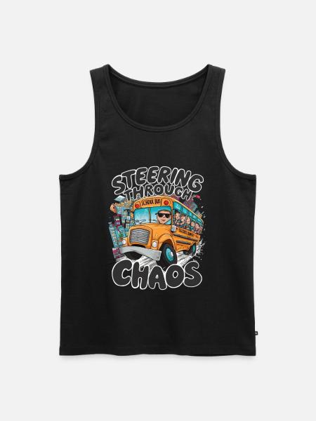 Schulbus Fahrer Chaos Humor - Männer Premium Bio Tank Top - Schwarz