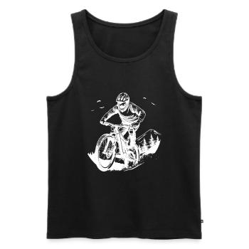 Mountain Biking Sketch - Men's Premium Organic Tank Top - black - Front - Michal (187cm)