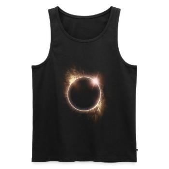 AMATEURS D’ASTRONOMIE DE L’ÉCLIPSE SOLAIRE - Débardeur bio Premium Homme - noir - Devant - AI Model Male 178 light (178cm)