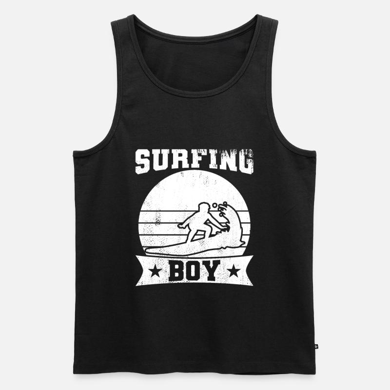 Surfjunge - Männer Premium Bio Tank Top - Schwarz
