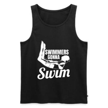 Équipe féminine de natation - Débardeur bio Premium Homme - noir - Devant - Michal (187cm)