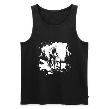 Mountain Bike Graphics - Men's Premium Organic Tank Top - black - Front - AI Model Male 178 light (178cm)