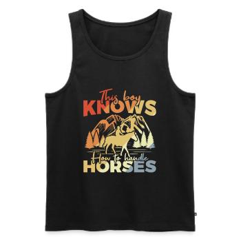 Reiter Junge - Männer Premium Bio Tank Top - Schwarz - Vorne - AI Model Male 178 light (178cm)