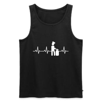 Bâton de cuisine Figure Heartbeat - Débardeur bio Premium Homme - noir - Devant - AI Model Male 178 light (178cm)