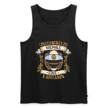 Kapitänin Segeln Boot Hobby Geschenk - Männer Premium Bio Tank Top - Schwarz - Vorne - AI Model Male 178 light (178cm)
